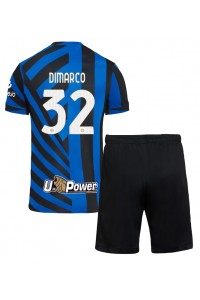 Fotbalové Dres Inter Milan Federico Dimarco #32 Dětské Domácí Oblečení 2024-25 Krátký Rukáv (+ trenýrky)